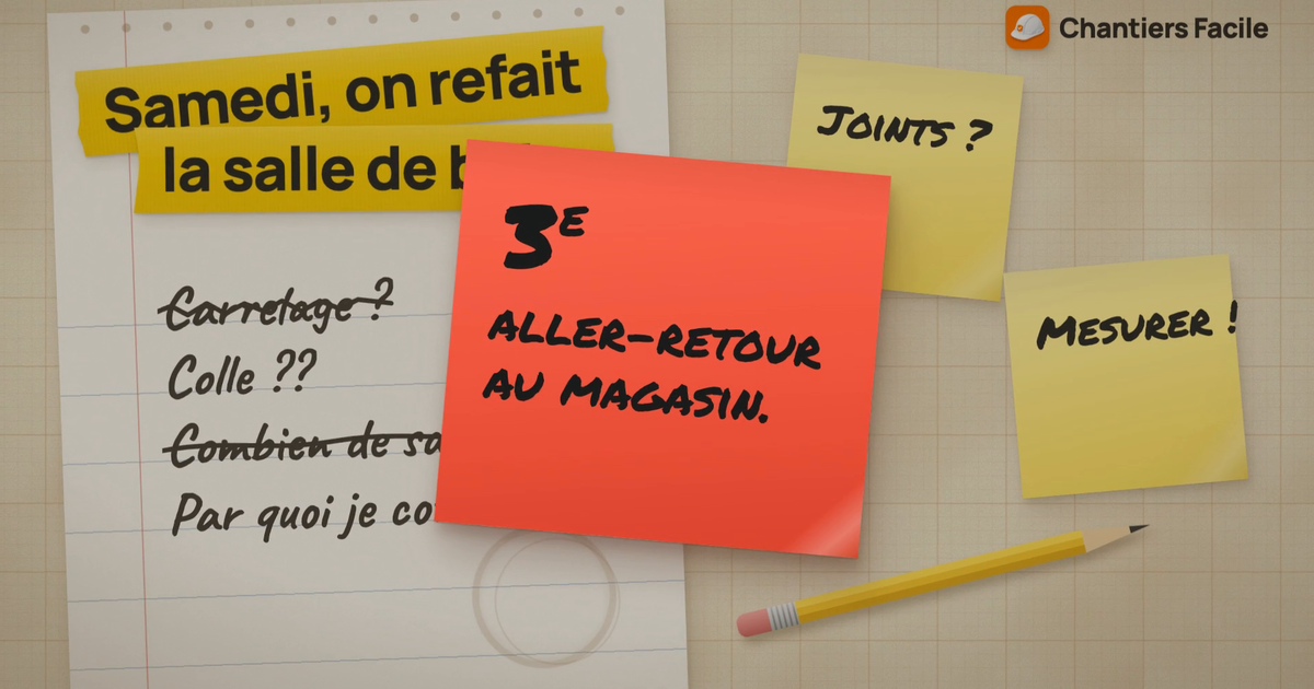 Bloc-notes de chantier et post-it pour organiser le diagnostic puis les travaux de mise en sécurité électrique